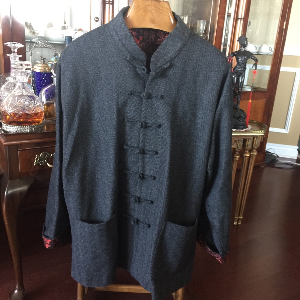 Men’s Chinese Kung Fu Wool Jacket Sz XXL